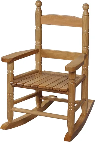 Miniatura 2 de Sillas Mecedoras para Niños de Gift Mark - Sillas de Madera Hechas a Mano para Niños y Niñas - Asientos Clásicos de Doble Listón para Niños - Cereza