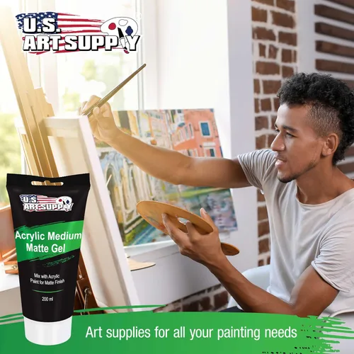 Miniatura 6 de U.S. Art Supply Gel acrílico transparente medio mate, 6.8 fl oz, tubo (6.7 onzas), aumenta la viscosidad y transparencia en pinturas acrílicas