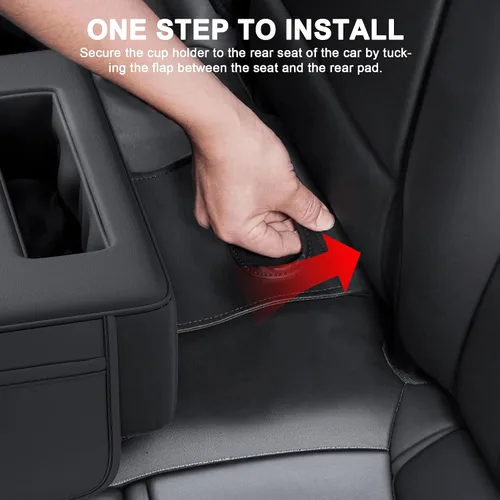 Miniatura 6 de Portavasos de auto mejorado 2026, 8 en 1, soporte para tazas de asiento trasero para automóvil, organizador de asiento trasero de cuero sintético