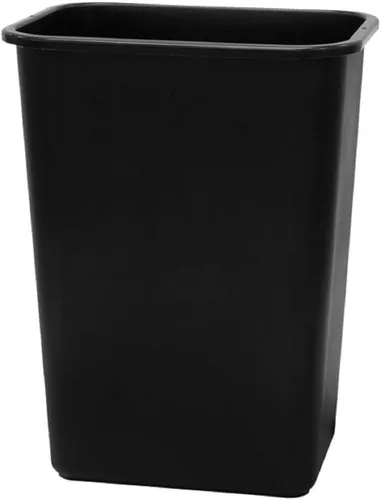 United Solutions WB0060 - Papelera de oficina de plástico negro de 41 cuartos - Papelera de basura de 10.25 galones en color negro