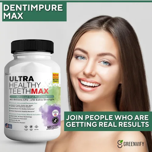 Miniatura 6 de Suplemento probiótico Ultra Healthy Teeth Max, 40 mil millones de UFC, 60 cápsulas, fórmula avanzada de salud bucal (5)