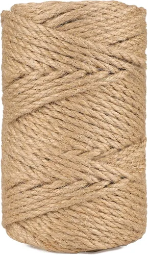 Miniatura 9 de joycraft Cuerda de yute de 0.315 pulgadas, cuerda de yute fuerte y resistente, cuerda de cáñamo decorativa marrón para obras de arte, jardinería