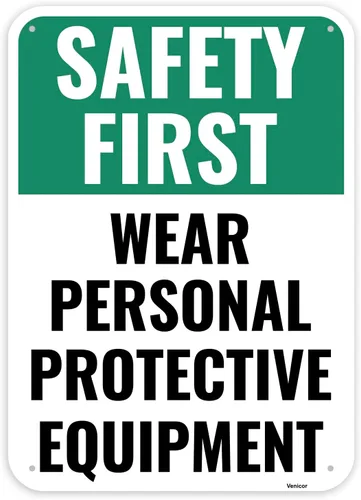 Miniatura 3 de 1 cartel de seguridad, 14 x 10 pulgadas, aluminio, decoración de seguridad para el lugar de trabajo, bilingüe español