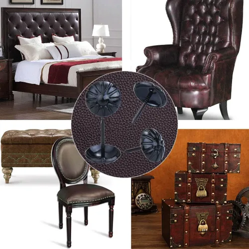 Miniatura 4 de Tachuelas de tapicería para muebles, clavos de tapicería negros de 3/4 pulgadas, tachuelas decorativas, 100 tachuelas de muebles resistentes