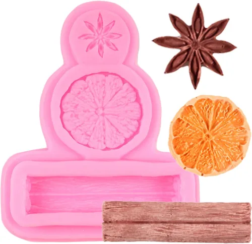Miniatura 10 de Molde de silicona para especias de invierno, rebanada de limón, anís estrellado, mandarina, cáscara de fondant, moldes para decoración de tartas