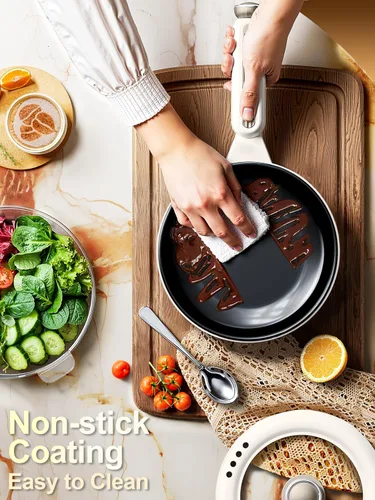 Miniatura 6 de Dezin Olla eléctrica con vaporera, sartén antiadherente para saltear de 2 L, olla eléctrica multifuncional 5 en 1 para bistec, arroz frito, avena