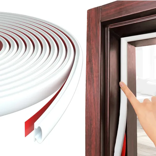 Miniatura 10 de ESUFEIR Burlete Climático para Puerta de 26 Pies, Tira de Sellado para Puerta, Goma Autoadhesiva Aislante Climático para Puertas para Ventanas