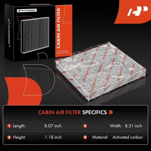 Miniatura 3 de A-Premium Filtro de aire de motor y cabina de 2 piezas con carbón activado compatible con Honda Civic 2016-2022 2.0L