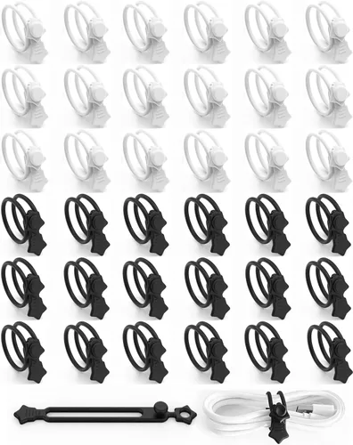 Miniatura 19 de Cierre rápido: bridas de silicona reutilizables, organizador de cables para cables de carga, cables de datos y cables de computadora, correas