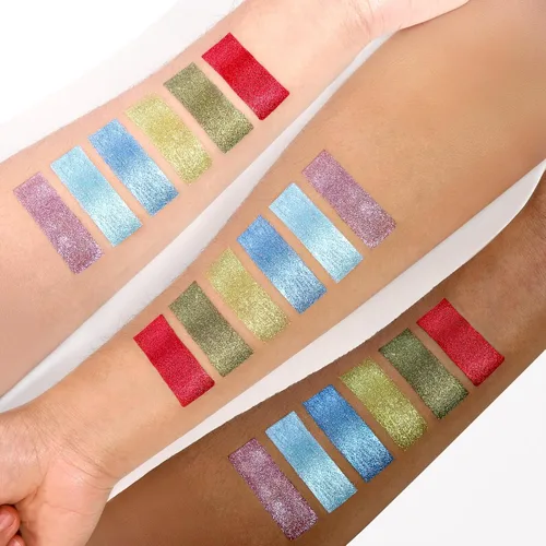 Miniatura 5 de Sombra de ojos metálica líquida roja, delineador de ojos brillante, brillo de alto pigmento, secado rápido, impermeable, de larga duración