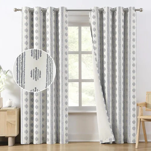 Miniatura 13 de Melodieux Cortinas bohemias 80% opacas de 63 pulgadas de largo para dormitorio, sala de estar, oscurecimiento de sala de estar, cortinas