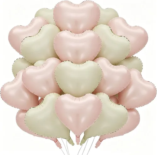 Miniatura 9 de 100 globos en forma de corazón de 5 pulgadas, globos de aluminio de Mylar de papel de aluminio para decoración de mujeres y niñas, día de San