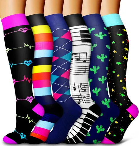 Miniatura 93 de 6 Pack Copper Compression Socks for Women and Men Circulation-Best Support for Medical, Running,Nursing,Athletic