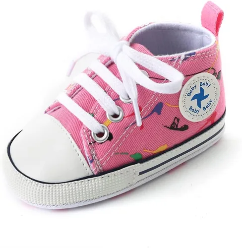 Miniatura 132 de Zapatos deportivos de lona de lona para bebés y niñas, suela antideslizante suave, suela antideslizante