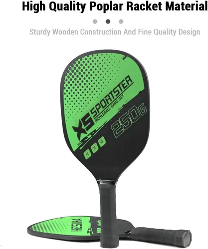 Miniatura 6 de Lixada Juego de palas de pickleball con 4 bolas de pickleball y bolsa de almacenamiento, raqueta de pickleball para deportes de interior y exterior