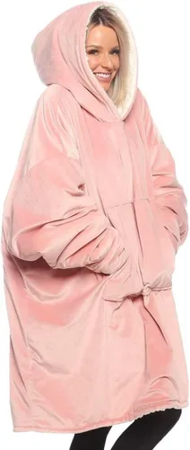 Miniatura 21 de THE COMFY Original - Manta de forro polar de microfibra con forro sherpa, diseño de gran tamaño con capucha y bolsillo de Shark Tank