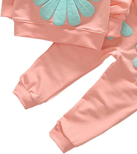 Miniatura 4 de Conjunto de ropa de girasol para niñas pequeñas, camiseta de manga larga y pantalones, 2 piezas, ropa de otoño