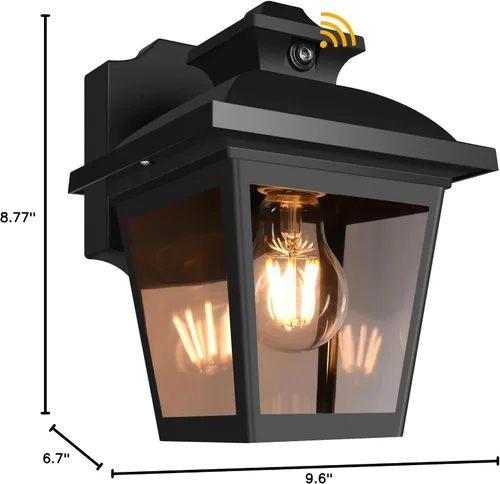 Miniatura 8 de FUDESY Farol de Pared Exterior de Anochecer a Amanecer, Luz de Porche con Sensor Exterior Montaje en Pared con Bombilla LED, Iluminación de Aplique