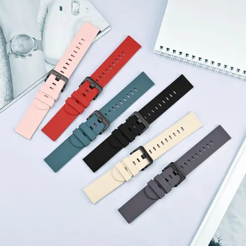 Miniatura 7 de BISONSTRAP Correas de reloj de silicona, correas de reloj delgadas con liberación rápida, 0.787 in, negro con hebilla negra