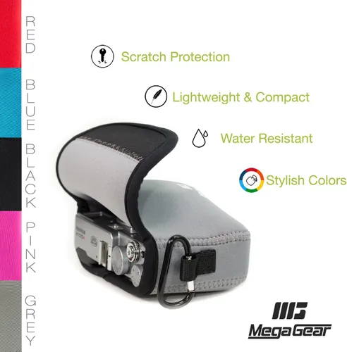 Miniatura 9 de MegaGear Fujifilm X100F, X100T, X100S - Funda de neopreno ultraligera para cámara, con mosquetón, color gris, MG1095