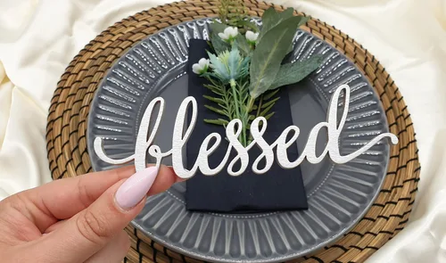 Miniatura 4 de Tarjetas de lugar bendecido, tarjetas de lugar de Navidad personalizadas, ajuste de lugar de cena personalizado, decoración de mesa de otoño