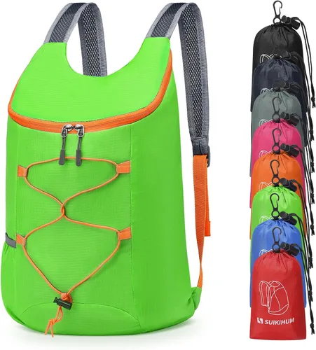 Miniatura 13 de Mochila plegable ligera para senderismo, 20 litros, para acampar, ciclismo, al aire libre, color negro