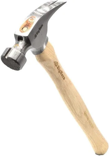 Miniatura 9 de Big Horn 15101 - Martillo para enmarcar con mango curvado de 21 onzas, cara fresada, arrancador magnético de uñas, garra antianillo, cabeza de acero