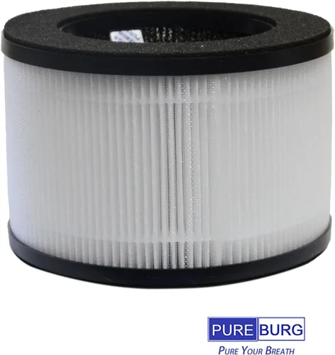 Miniatura 2 de PUREBURG Filtros de repuesto compatibles con purificador de aire Mooka M01, paquete de 2, carbón activado H13 True HEPA 2 en 1 y almohadilla