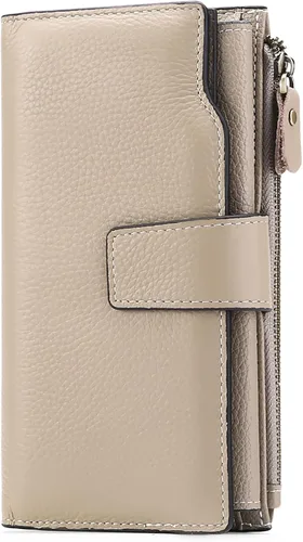 Miniatura 6 de SENDEFN - Cartera de cuero para mujer, portatarjetas con bloqueo RFID, monedero para mujer con cierre
