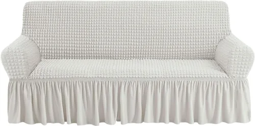 Miniatura 36 de NICEEC Funda de sofá biplaza beige de 1 pieza, funda de sofá de fácil ajuste, universal, de alta elasticidad, duradero, protector de muebles