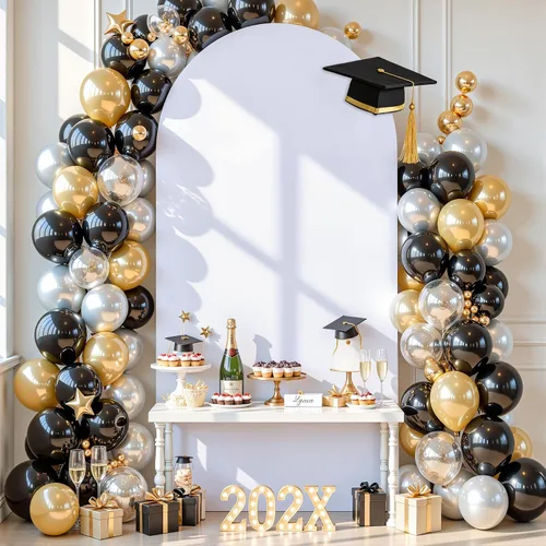 Miniatura 5 de Cubierta de Fondo de Arco Beige de 6 Pies - Cubiertas de Poliéster Ajustadas para Soporte de Arco de Boda con Parte Superior Redonda, Cubierta