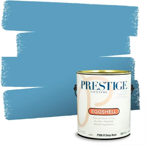 Miniatura 64 de Prestige Paints. - Base y pintura para exteriores en un solo galón, 1 galón. plano, comparable con Sherwin Williams Topsail. SW6799-PCM