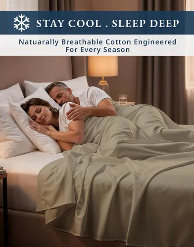 Miniatura 7 de Sábanas 100% de Algodón Egipcio Tamaño King - Naturalmente Transpirables y Duraderas para Comodidad Invernal, Ultra Suaves con Comodidad de Hotel