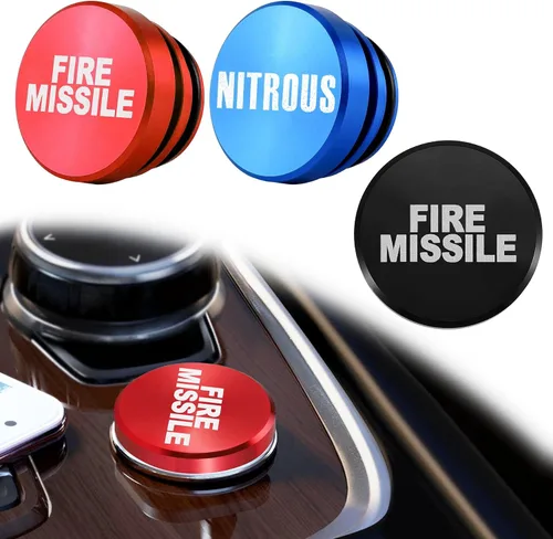 Miniatura 11 de UYYE Enchufe para Encendedor de Cigarrillos de Aluminio Billete a Prueba de Polvo, Botón de Misil FIRE, Accesorios de Interior de Automóvil, MISIL