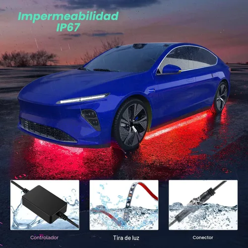 Miniatura 9 de Nilight 6 piezas de luces de neón para la parte baja del auto, tiras de luces RGB multicolores de 300 LEDs, función activa de sonido DIY, modo