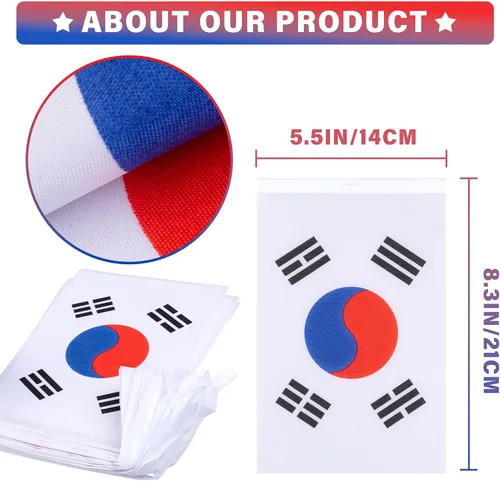 Miniatura 3 de Banderín de bandera de Corea, mini banderas coreanas pequeñas, decoración nacional de país para escuela, fiesta, eventos deportivos, 33 pies 30