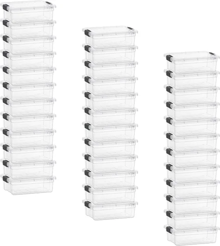 Miniatura 13 de Superio Cajas de almacenamiento transparentes con tapas, contenedores de plástico de 2.3 cuartos de galón para organizar, cajas apilables, sin BPA