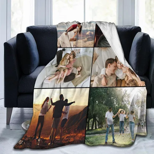 Miniatura 16 de Manta de cama personalizada con texto de fotos, mantas personalizadas con collage de fotos, mantas personalizadas para regalo de cumpleaños 1 Foto