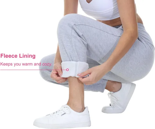 Miniatura 8 de THE GYM PEOPLE Pantalones deportivos de forro polar para mujer con bolsillos