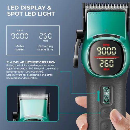 Miniatura 6 de VGR 885 S2 - Kit de cortapelos y recortadores de peluquería inalámbricos, profesional para hombres, kit de corte de pelo con cuchillas de cerámica