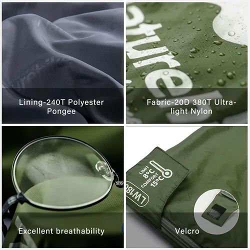 Miniatura 2 de Naturehike Ultralight Sleeping Bag - Envelope Lightweight Portable, Waterproof, Comfort with Compression Sack - Great for 3 Season Traveling