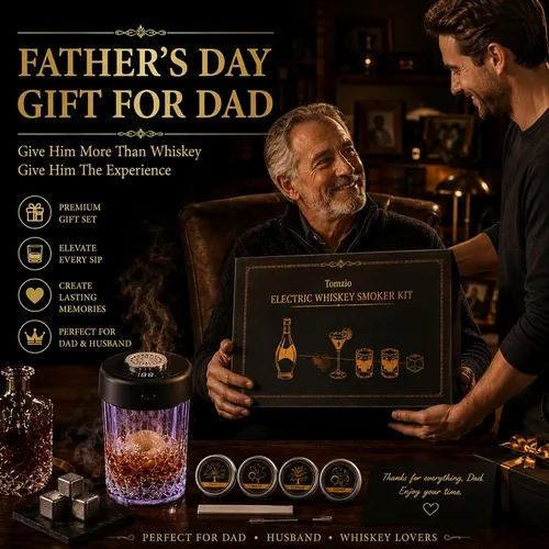 Miniatura 2 de Kit de ahumador de whisky eléctrico, regalo de whisky para el día del padre, sin antorcha recargable, portátil, ahumador de cóctel con 7 luces
