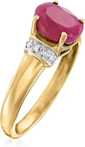 Miniatura 3 de Ross-Simons 1.60 Carat Ruby Ring With Diamond Accents in 14kt Yellow Gold