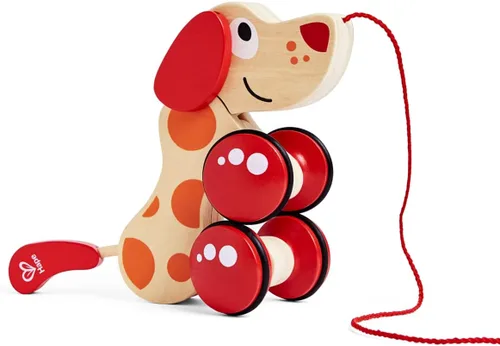 Miniatura 2 de Hape Walk-A-Long Puppy Juguete de Arrastre de Madera Rojo