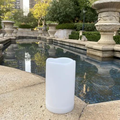 Miniatura 4 de Paquete de 1 vela de pilar sin llama para exteriores con control remoto y temporizador, impermeable, funciona con pilas, juego de velas LED