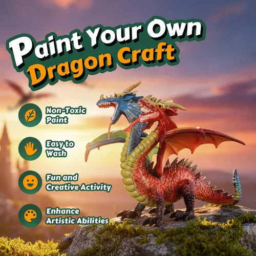 Miniatura 3 de SOLDAY Kits de Pintura de Juguetes de Dragón para Niños Artes y Manualidades Edades 3 6 5 7 9 12 Niños Niñas para Pintar Tus Propias Figuras 3 Dragón