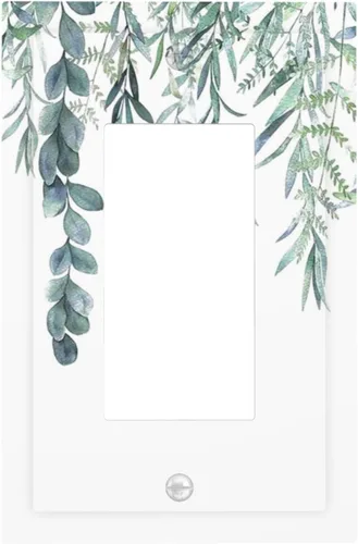 Hojas de eucalipto, vegetación, flores de vid, sencillez, cubiertas decorativas de salida de 1 pandilla, placa de pared para interruptor de luz