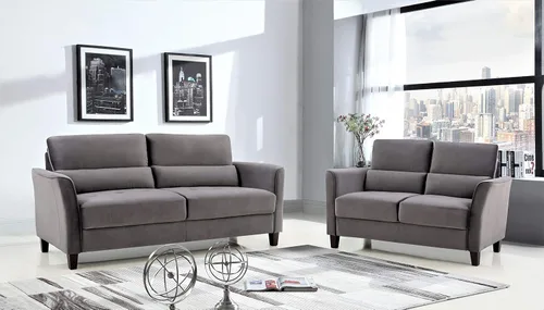 Miniatura 14 de Container Furniture Direct Stoughton - Sofá biplaza tapizado moderno de mediados de siglo con brazos inclinados para sala de estar, 57.88 pulgadas
