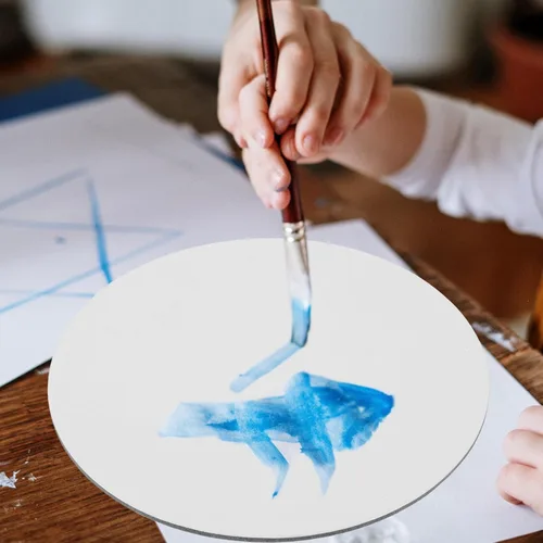 Miniatura 7 de 6 piezas de 7.9 in de lienzo redondo tablero de dibujo de arte tablero de pintura artística de forma redonda tablero de lienzo de pintura al óleo