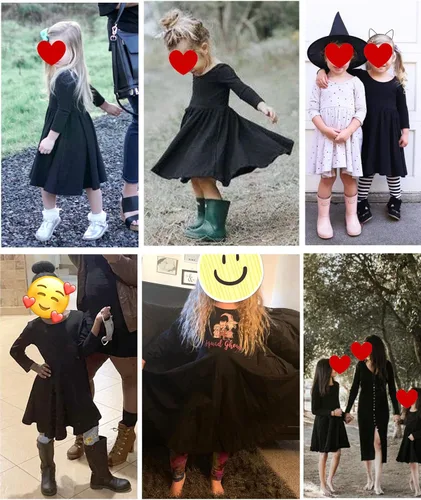 Miniatura 5 de Arshiner Vestido elástico de manga larga para niñas con línea A, vestido elástico casual